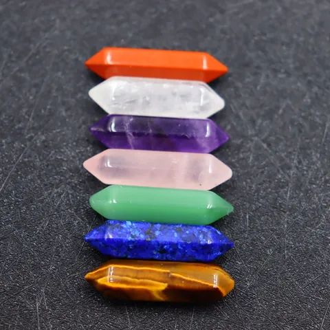 Natural Crystal Hexagonal Prism Healing Chakra Stones Polished Meditation Decor Yoga Gemstones Point Wand