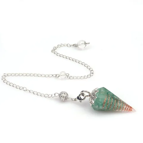 Harz Sechseckige Kegel Anhänger Kristall Splitter Pendel Geometrische Legierung Blatt Kappe Blumen Kette Schmuck Für Unisex Schmuckherstellung Geschenk