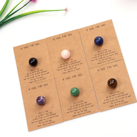 Φυσικός Κρύσταλλος Χωρίς Τρύπα Σφαίρα Pocket Hug Κάρτα Δώρο Ημιπολύτιμος Λίθος Χάντρες Για DIY Κατασκευή Κοσμημάτων