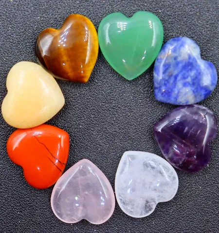 Piedras de Cristal Natural en Forma de Corazón Pulidas Sin Perforar Piedras de Corazón de Amor Set Decorativo para Sanación Meditación Decoración Hogar