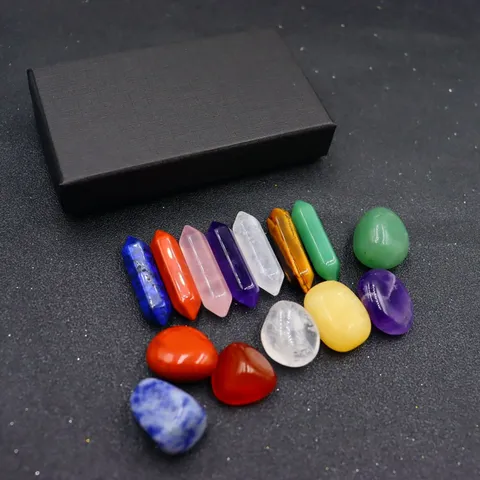 Natural Stone Crystal Hexagonal Wand Healing Gemstones For Meditation Yoga Home Decor Polished Quartz Crystals Box