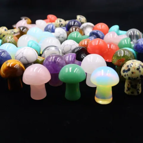 Mini Paddestoel Decor Kleurrijke Natuursteen Kristal Kleine Paddestoelen Voor DIY Micro Landschap Tuin Bloempot Tafel Ornamenten