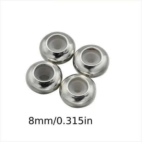 Copper Flat Round Stopper Beads Gold Silver Plated Silicone Slider Positioning Beads Loose Beads For DIY Bracelet Necklace Making Jewelry Findings