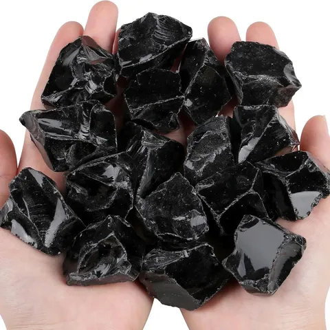 Natural Obsidian Crystal Raw Stones Irregular Healing Crystal Stones For Aromatherapy Essential Oil Diffuser Home Office Decoration