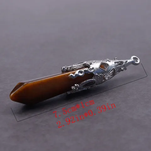 Natürliche Kristall Hexagonale Säule Anhänger Halskette Amethyst Rosenquarz Heilstein Pendel Yoga Reiki Damen Herren Schmuck
