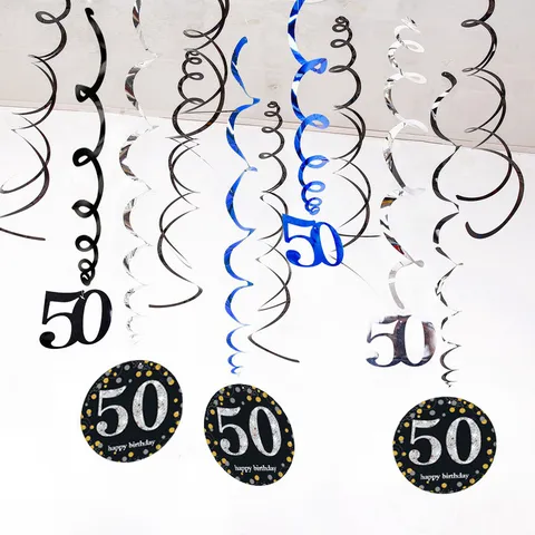 Birthday Party PVC Spiral Hanging Decorations Ceiling Swirls Streamers Indoor Celebration Supplies