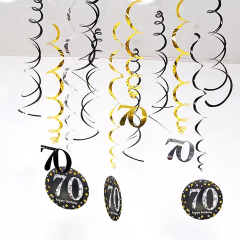 Birthday Party PVC Spiral Hanging Decorations Ceiling Swirls Streamers Indoor Celebration Supplies
