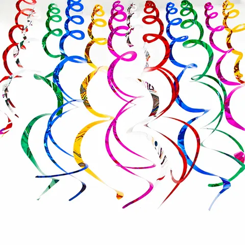 Christmas Spiral Hanging Decorations PVC Swirl Streamers Ceiling Ornaments For Holiday Party Window Home Decor