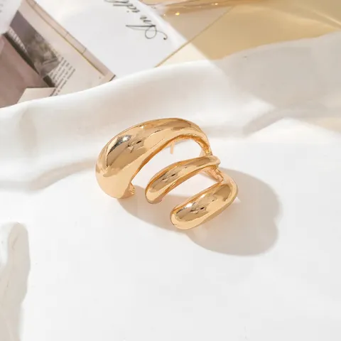 European American Style Minimalist C-Shaped Spiral Ear Cuffs Geometric Metal Water Drop Non-Pierced Ear Clips Fashion Jewelry For Women
