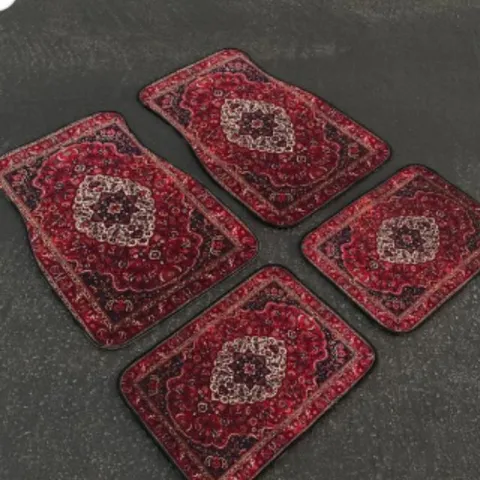 Nordic Retro Floral Car Floor Mats Anti Slip Wear Resistant Polyester Vehicle Floor Protector