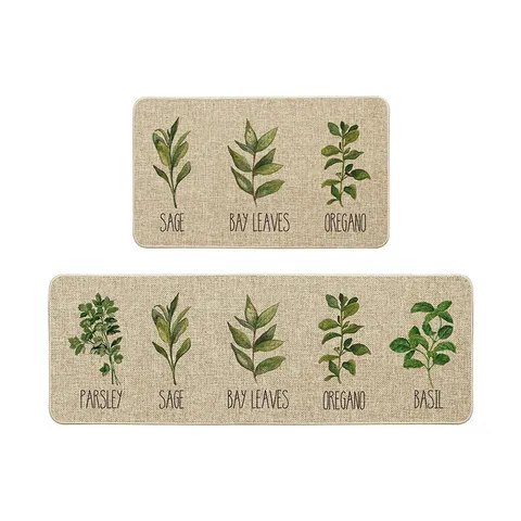 Floral Kitchen Floor Mat Absorbent Non Slip Runner Rugs Botanical Home Decor For Entryway Hallway Bathroom