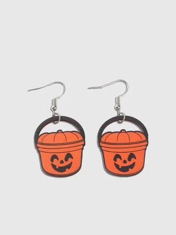 Orecchini Pendenti in Acrilico con Zucca a Viso Sorridente di Halloween per Donna Orecchini a Cesto di Zucca Horror Gioielli da Festa