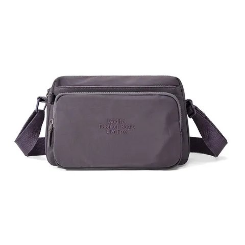 Sac Bandoulière en Nylon pour Femmes Léger Multicouche Sac Épaule Décontracté Navette Sac à Main Multi Poches Sacoche pour Quotidien Voyage Femme