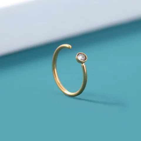 Joyería Corporal Piercing Anillo de Nariz Labio de Metal Moda Circonita Estrella Corazón Hoja Para Mujeres