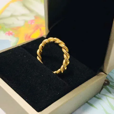 Hip Hop Twist Braided Ring For Women Men Gold Silver Plated Stainless Steel Minimalist Geometric Finger Ring Jewelry Gift