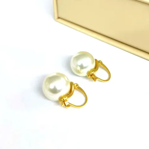 Elegant Stainless Steel Artificial Pearl Drop Earrings Gold Plated Heart Teardrop Geometric Rhinestone Earrings For Women Jewelry Gift