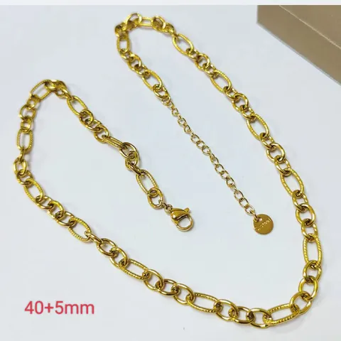 Fashion Titanium Steel Choker Necklace For Women Men Gold Plated Stainless Steel Geometric Water Wave Chain Geometric Jewelry Gift