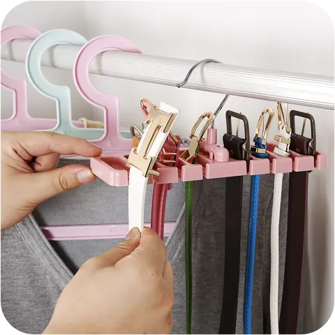 Multifunctionele Riemhanger Kunststof Stropdassenrek Kast Organizer 360 Draaibare Haak Houder Voor Riemen Sjaals Stropdassen