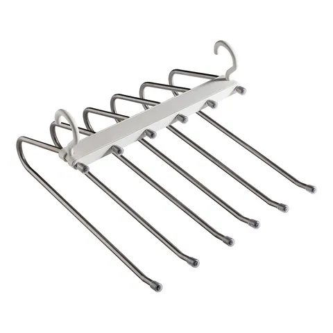 Stainless Steel Folding Pants Hanger Multi Layer Magic Pants Rack Closet Storage Organizer Space Saving Pants Holder Stand