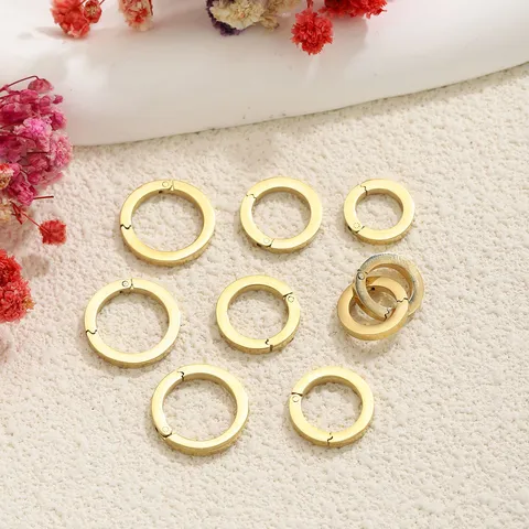 Stainless Steel Round Spring Clasp Push Gate Open Ring Buckle Connector For DIY Necklace Bracelet Jewelry Making Components