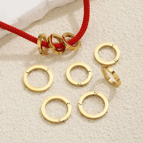 Stainless Steel Round Spring Clasp Push Gate Open Ring Buckle Connector For DIY Necklace Bracelet Jewelry Making Components
