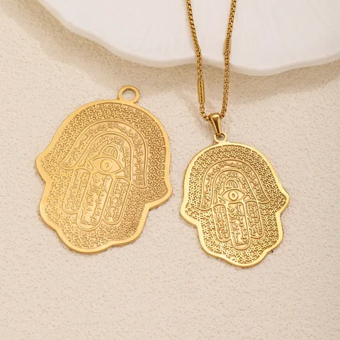 Edelstahl Hand Der Fatima Anhänger Ohne Kette Vergoldet Böses Auge Handfläsche Charm Für DIY Halskette Machen Hip Hop Schmuck Herren Damen