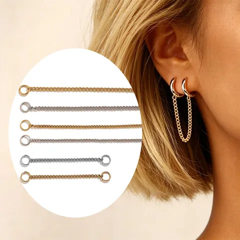 Stainless Steel Necklace Extension Chain DIY Bracelet Anklet Adjustable Extender Tail Chain Jewelry Making Findings Electroplated Minimalist Accessory