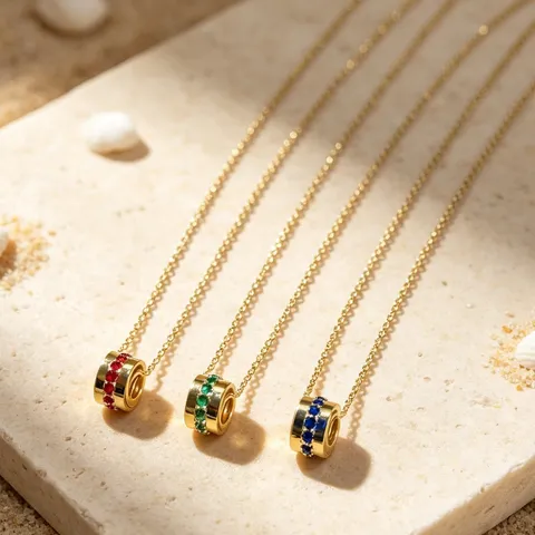 Geometrisch Koperen Ketting Halsketting Met Cilinder Strass Hanger Europese Stijl Licht Luxe Halskettingen Voor Dames Heren Dagelijks Sieraden Cadeau