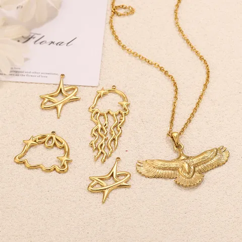 Ciondoli in Acciaio Inossidabile Stella Medusa Aquila Vintage Personalizzati Fai da Te per Collane Bracciali Orecchini Accessori Gioielli