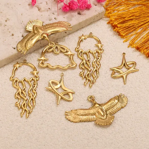 Ciondoli in Acciaio Inossidabile Stella Medusa Aquila Vintage Personalizzati Fai da Te per Collane Bracciali Orecchini Accessori Gioielli