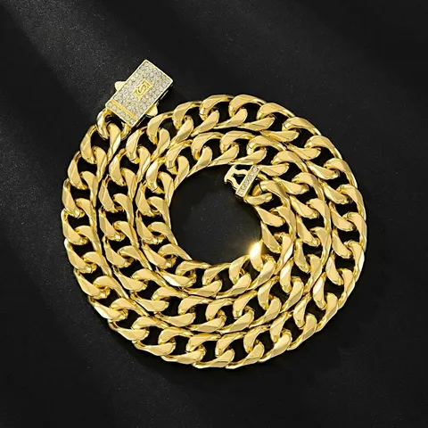 Hip Hop Eisen Panzerkette Halskette Für Herren Damen Strass Verschluss Galvanisiert Poliert Kette Choker Statement Schmuck Geschenk