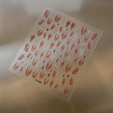 5D Embossed Nail Art Stickers Japanese Butterfly Heart Star Pattern 3D Jelly Texture Manicure Decals For Women DIY Nail Decoration