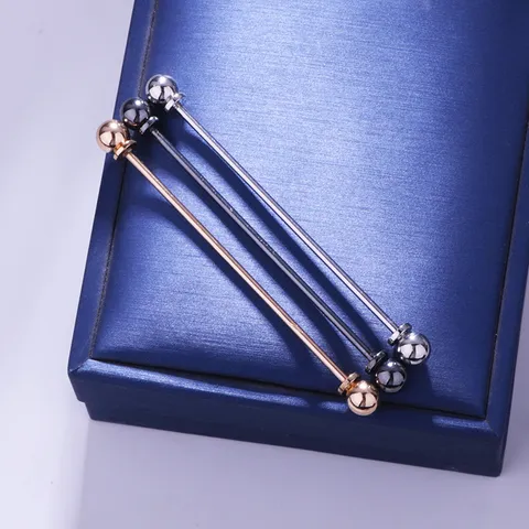 Frans Hemd Kraagspeld Dubbele Ketting Kwastje Ronde Bal Heren Metalen Zakelijk Huwelijk Feest Pak Accessoire Koper
