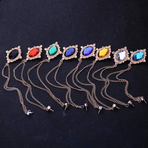 Vintage Palaststil Legierung Strass Kreuz Brosche Für Herren Luxuriöse Kettenquaste Anzug Mantel Abzeichen Brosche Anstecknadel Schmuck