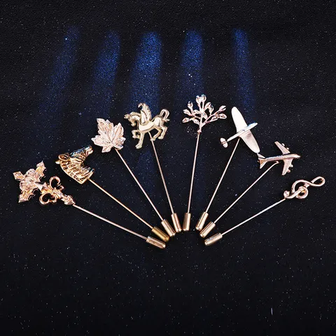 Vintage Legierung Tier Flugzeug Lange Nadel Stocknadel Brosche Für Herren Damen Anzug Zubehör Gold Silber Metall Reversnadel Schmuck Geschenk