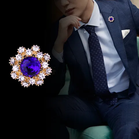 Koreanische Mode Mini Stern Blume Brosche Strass Eingelegt Edelstein Reversnadel Für Herren Anzug Damen Legierung Schmuck
