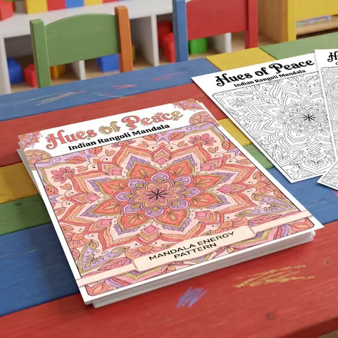 Libro Poster da Colorare Mandala per Bambini Adulti Motivo Geometrico Creativo Carta da Disegno Educativa Forniture d'Arte