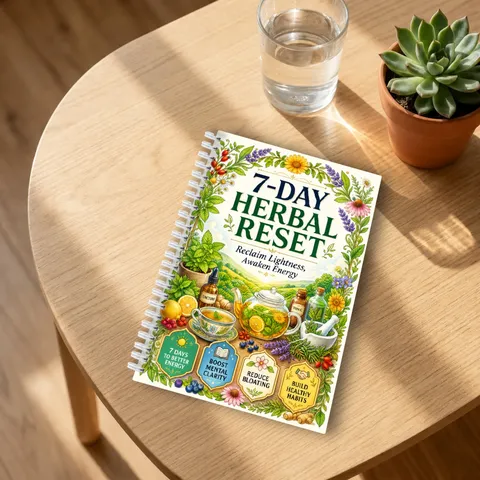 Quaderno a Spirale Herbal Reset di 7 Giorni Illustrazione Botanica Diario della Salute Habit Tracker A5 Pianificatore di Stile di Vita 28 Pagine