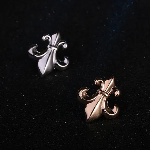 Vintage Gothic Fleur-de-lis Anchor Brooch Lapel Pin For Men Suit Shirt Collar Accessory Alloy Gold Silver Jewelry Gift