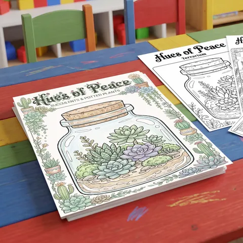 Libro de Póster para Colorear Plantas en Maceta Suculentas Dibujadas a Mano Papel Arte de Línea Botánica Álbum de Dibujo para Niños Adultos Pintura Antiestrés