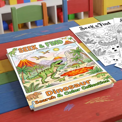 Libro Da Colorare Dinosauri Cerca E Trova Per Bambini Carta A4 Animali Preistorici Poster Educativo Da Disegno Per Bambini