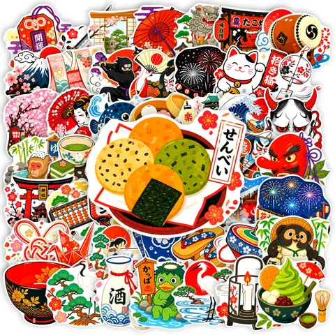 Adesivi in Stile Giapponese Carino Cartone Animato Impermeabile PVC Scrapbooking Decals Per Fai Da Te Diario Laptop Custodia Telefono Skateboard Cancelleria Decorazione