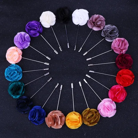 Brosche Im Koreanischen Stil Satinband Rose Anstecknadel Für Herren Damen Business Anzug Hochzeit Party 3D Stoffblume Zubehör