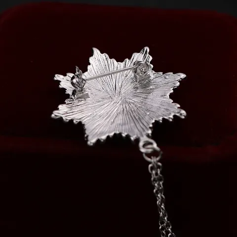 Vintage Alloy Rhinestone Crown Star Brooch Tassel Chain Suit Badge Collar Chain Military Medal Style Brooch Pins Jewelry Gift For Men