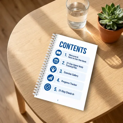 Quaderno a Spirale per Piano di Allenamento Fitness 21 Giorni 28 Pagine Tracker per Esercizi Quotidiani Agenda Sportiva