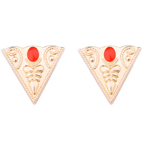 Retro Triangle Brooch Pin For Men Women Enamel Denim Shirt Collar Clip Classic Pattern Alloy Jewelry Accessory