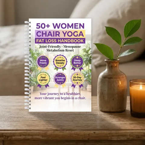 50+ Women Chair Yoga Fat Loss Handbook Coil Bound Workout Log Book For Seniors Joint Friendly Metabolism Reset Fitness Manual