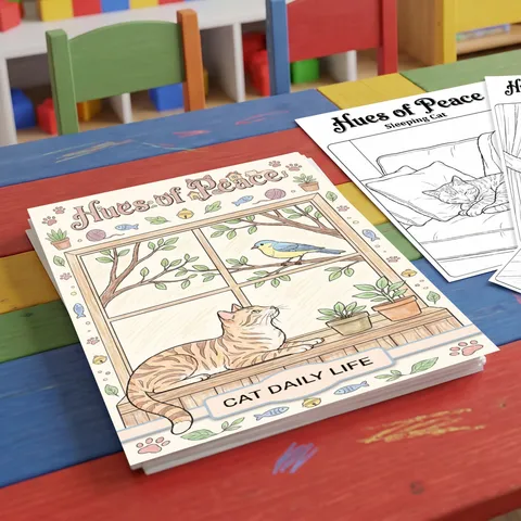 Lindo Libro de Colorear de Gatos para Niños Juego de Dibujo de Papel de Póster de Grafiti Dibujado a Mano DIY Regalo