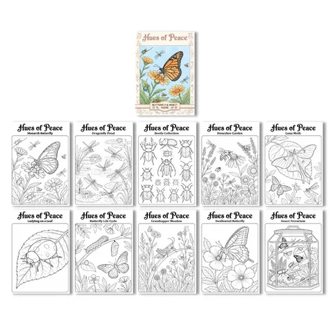 Children Coloring Book Butterfly Insect Theme DIY Painting Educational Doodle Poster Paper For Kids Art Enlightenment