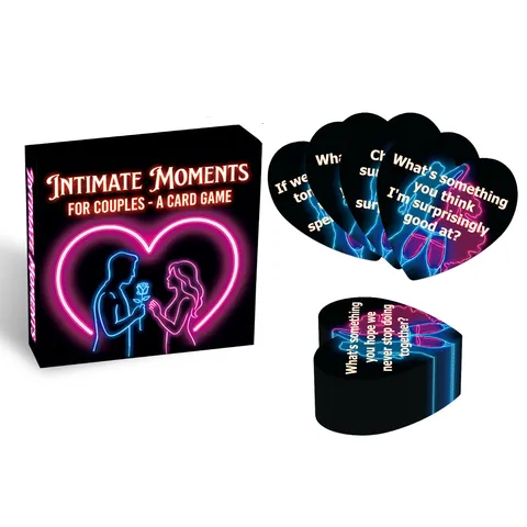 Heart Shaped Couple Interactive Card Game Romantic Intimate Moments Neon Style Paper Board Game For Date Night Fun